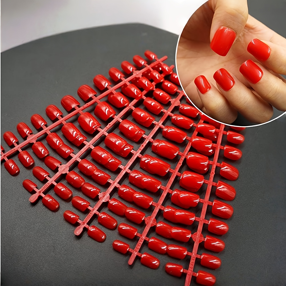 120pcs Autumn-winter Style Fake Nails, Burgundy Solid Glossy Short Square Press-on Nails For Women And S, Perfect Gift For Valentine's Day, Daily Use & Party Wear