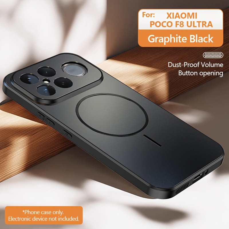 TEMU para Móvil: Anillo Metálico, Acrílico Mate, Compatible con Xiaomi POCO F8 PRO/F8 ULTRA, , Parte Trasera , Antigolpes, Diseño Ultrafino, y Mate
