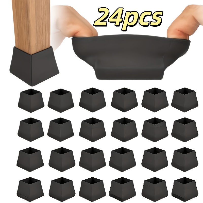 TEMU 24 protectores de silicona engrosada para patas de mesa y sillas, protectores antideslizantes y silenciosos para patas de muebles, protectores