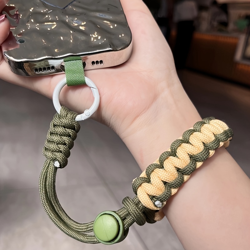 

Mobile Phone Lanyard Adjustable Wrist Short Pure Hand-woven Anti-theft And Drop Color Matching Thickened Metal Style Pet Camera Shell Universal Ccd