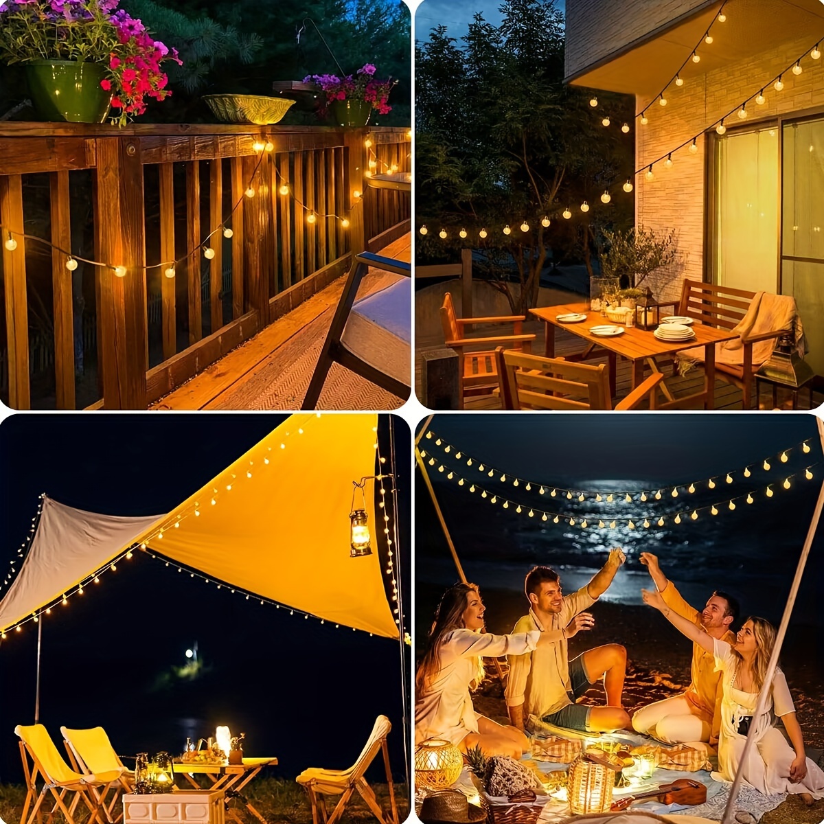 solar powered crystal string lights 20 50 100 led 16 4 22 9 39 3ft outdoor decor for halloween christmas thanksgiving holiday wedding garden patio parties ip44 home decoration outdoor lighting outdoor pendant lights details 5