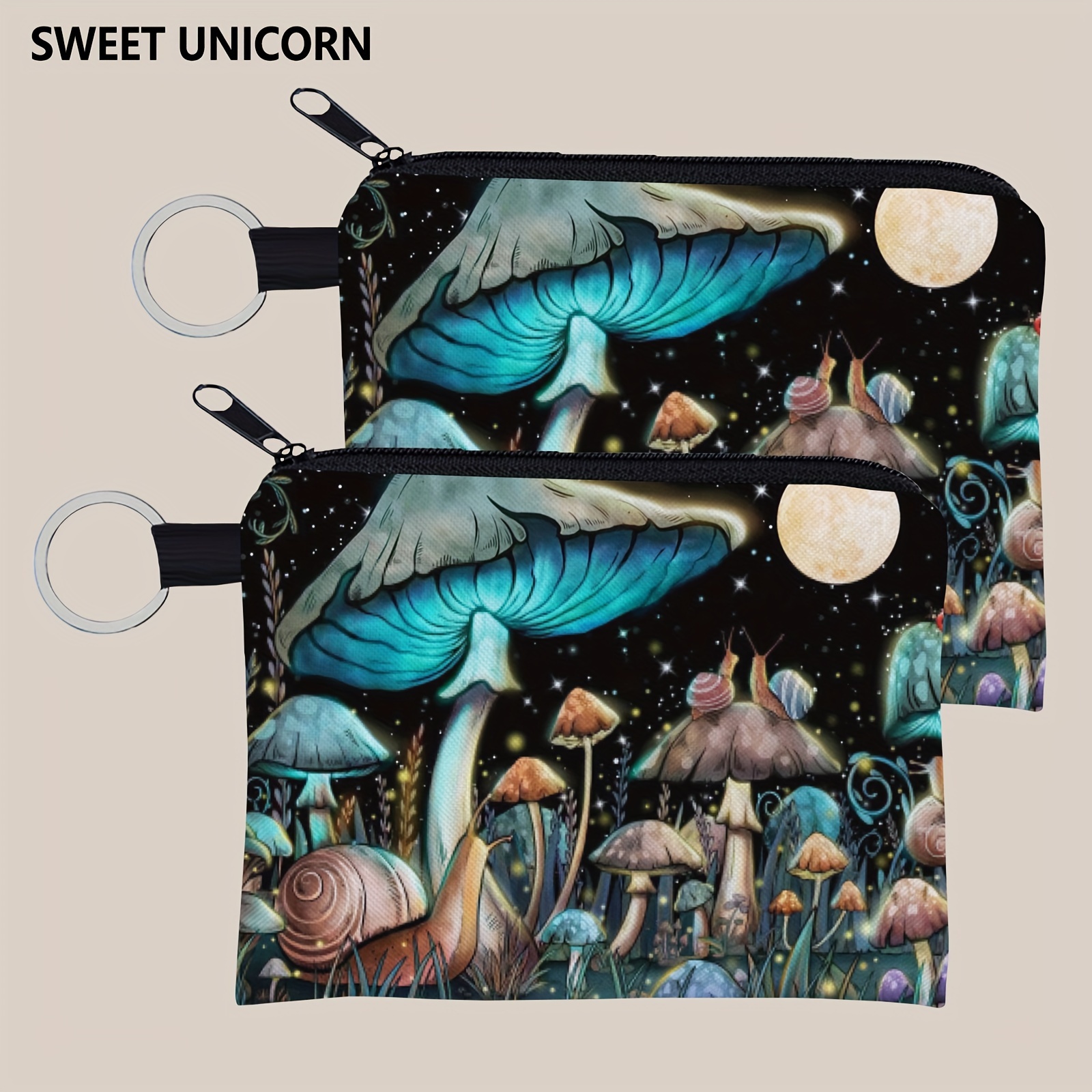 

Sweet Unicorn 2pcs Purses Set - , - & Keychain - For Women And