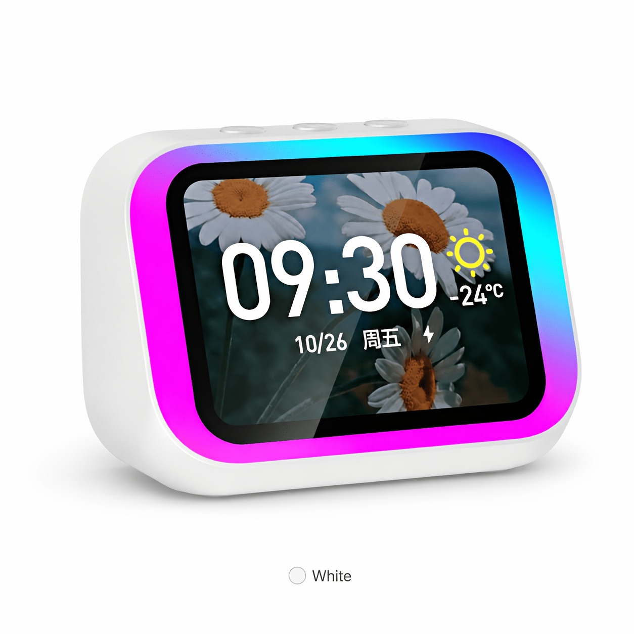 TEMU Ai Smart Speaker, Smart Alarm Clocks For Bedrooms - 4.0 Tft Large Screen, 2000mah Battery, Light, With , Weather Forecast & Chime, Portable
