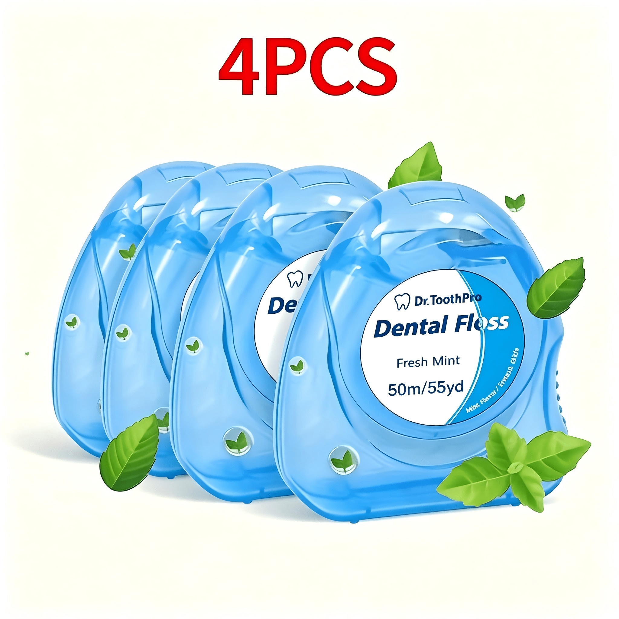 2/4 Pack Mint-Flavored Disposable Floss Picks for Oral Care