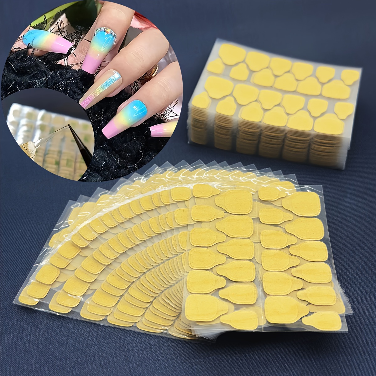 

Super Adhesive Double-sided Jelly Gel Nail Stickers, Nail Wear Assist Tabs For Fake Nails Application