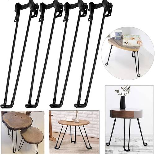4pcs 16 9 inch folding coffee table legs laptop mini computer desk century modern hairpin table legs heavy duty metal folding table legs for making suitable for diy furniture projects screws and rubber pads black