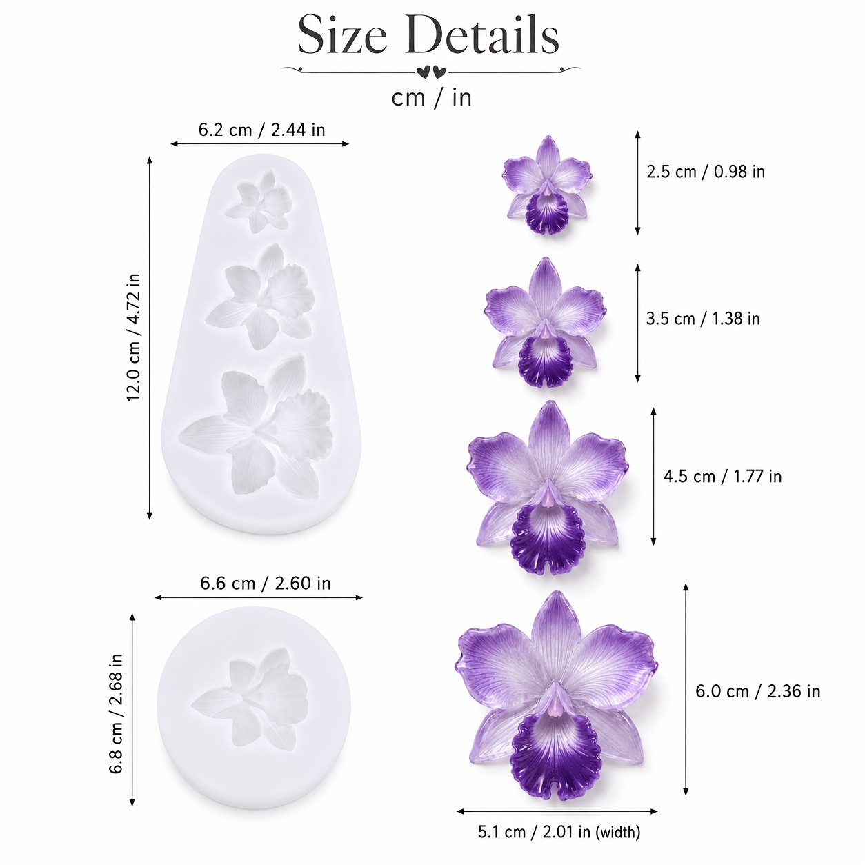 TEMU 2pcs Set 4 Sizes Silicone Molds For Resin, 3d Blooming Striated Petal Mold For Hair Pin Earrings Necklace Pendant Jewelry Crafts, Easy Demolding