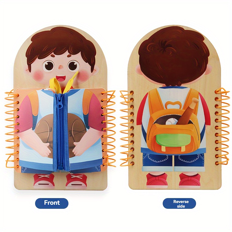 

Early Education Multi-layer Busy Board - Life Skills Development Toy For Fine Motor Skills, Hand-eye Coordination With Buttoning, Zipper Pull Activities For Children Aged 3-6 Years