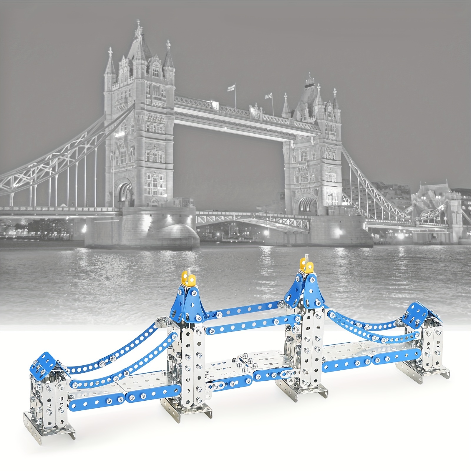 London Tower Bridge 3D Metal Building Block Assembly Set, Desktop Ornament