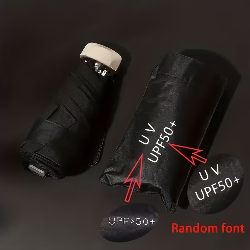 Image of " Backpack Side Pocket " 200g Lightweight Folding Umbrella! Black Glue Sunscreen, Compact Storage, Manual Style, 6 Colors , Easy For And From School