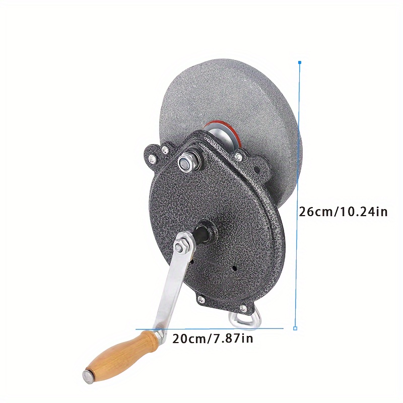 versatile manual hand crank sharpener fine coarse grit for knives and scissors metal construction no power needed details 3