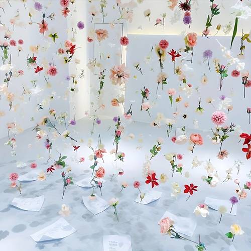 30pcs rose flower rose fabric artificial flowers handcrafted hanging decor with 10 meters of clear fishing line floating petals suitable for weddings birthdays home decoration random color