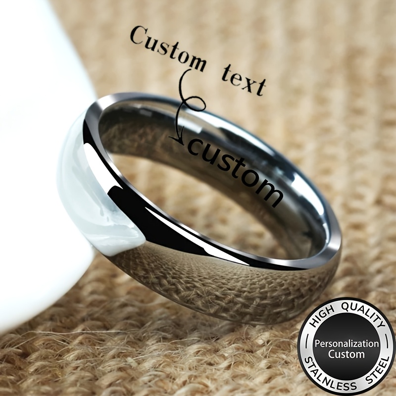 Custom Engraved Text Ring, Personalized Gift