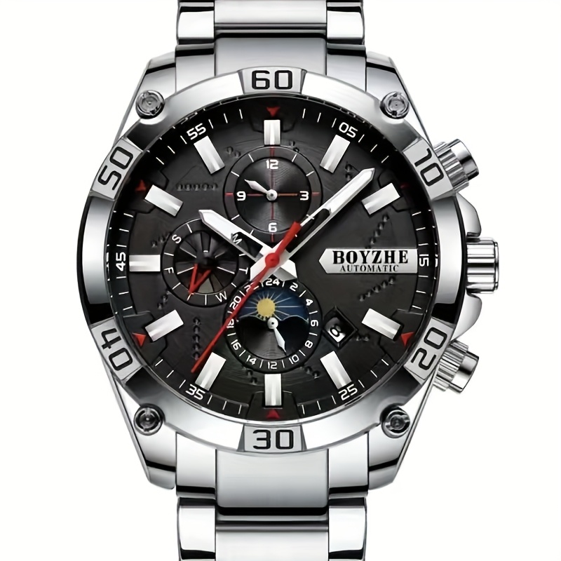 TEMU Boyzhe Men' Mechanical Watches, Multi-functional Men's Watches, Luminous Mechanical Watches, Men's Watches