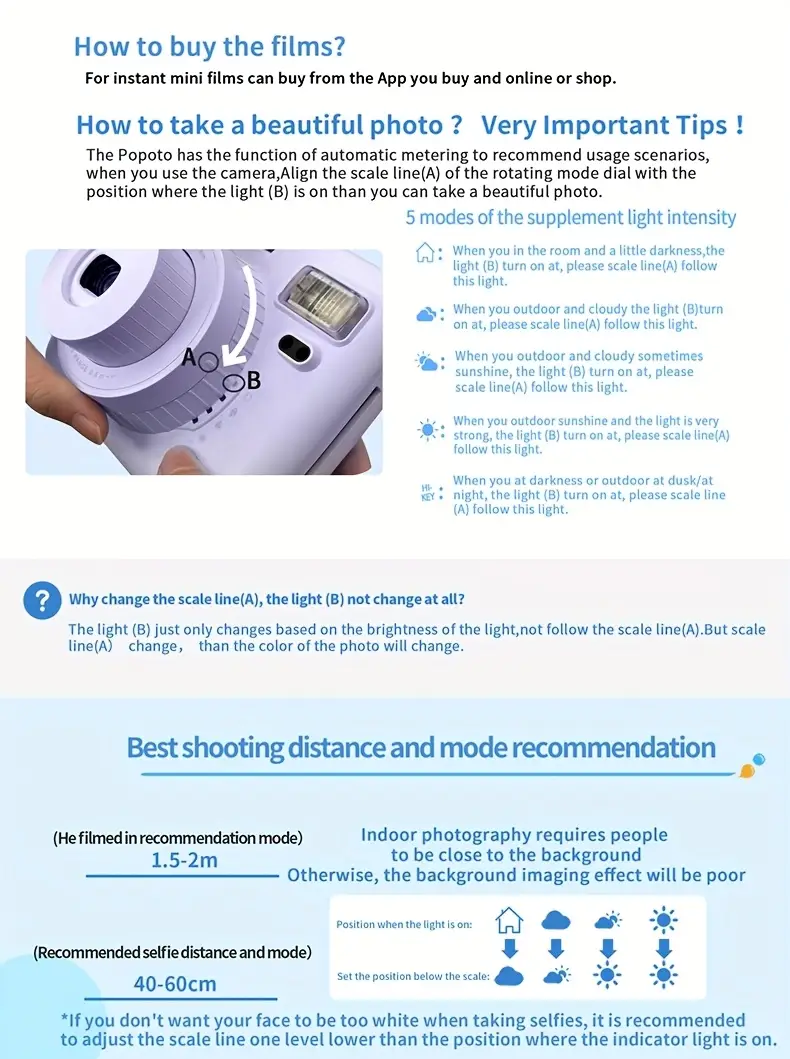 instant camera with dly stickers film camera built battery operated ideal for holiday gifts batteries not included Product details 6