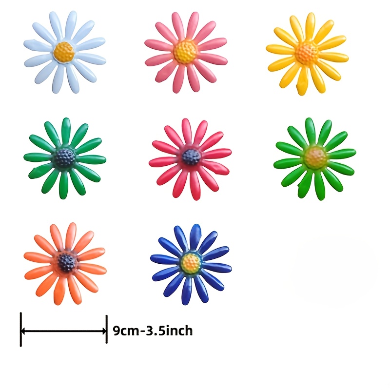 E-shop 8 lebendige 3D-Metallblumen Wandkunst und farbenfrohe Gartenstil-Skulpturen, für Heim- und Außendekoration, Schlafzimmer, Wohnzimmer,