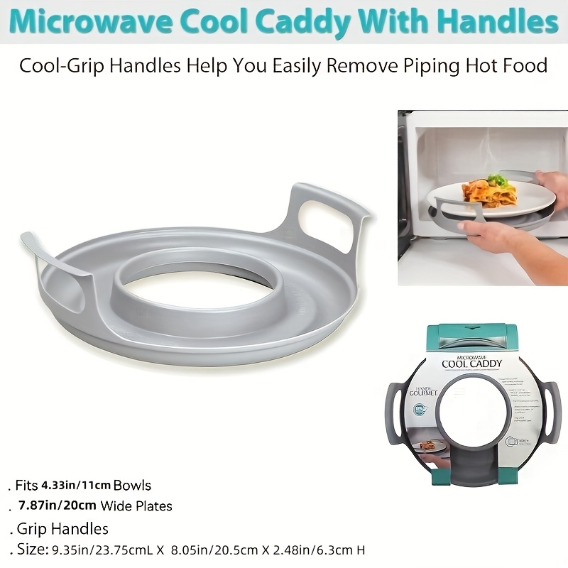 1pc microwave heating tray with handle microwave tableware accessories microwave bowl rack household kitchen tableware accessories microwave quick heating tray prevent being scalded non food contact