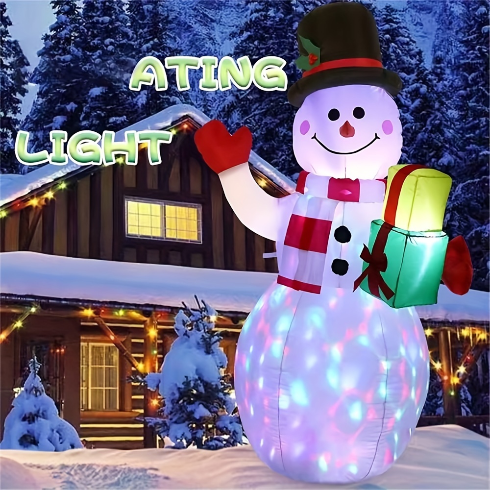 

1pc Led Lighted Inflatable Snowman Christmas Decoration, 1.5m/59in, Pvc, Perfect For Outdoor Holiday Decor