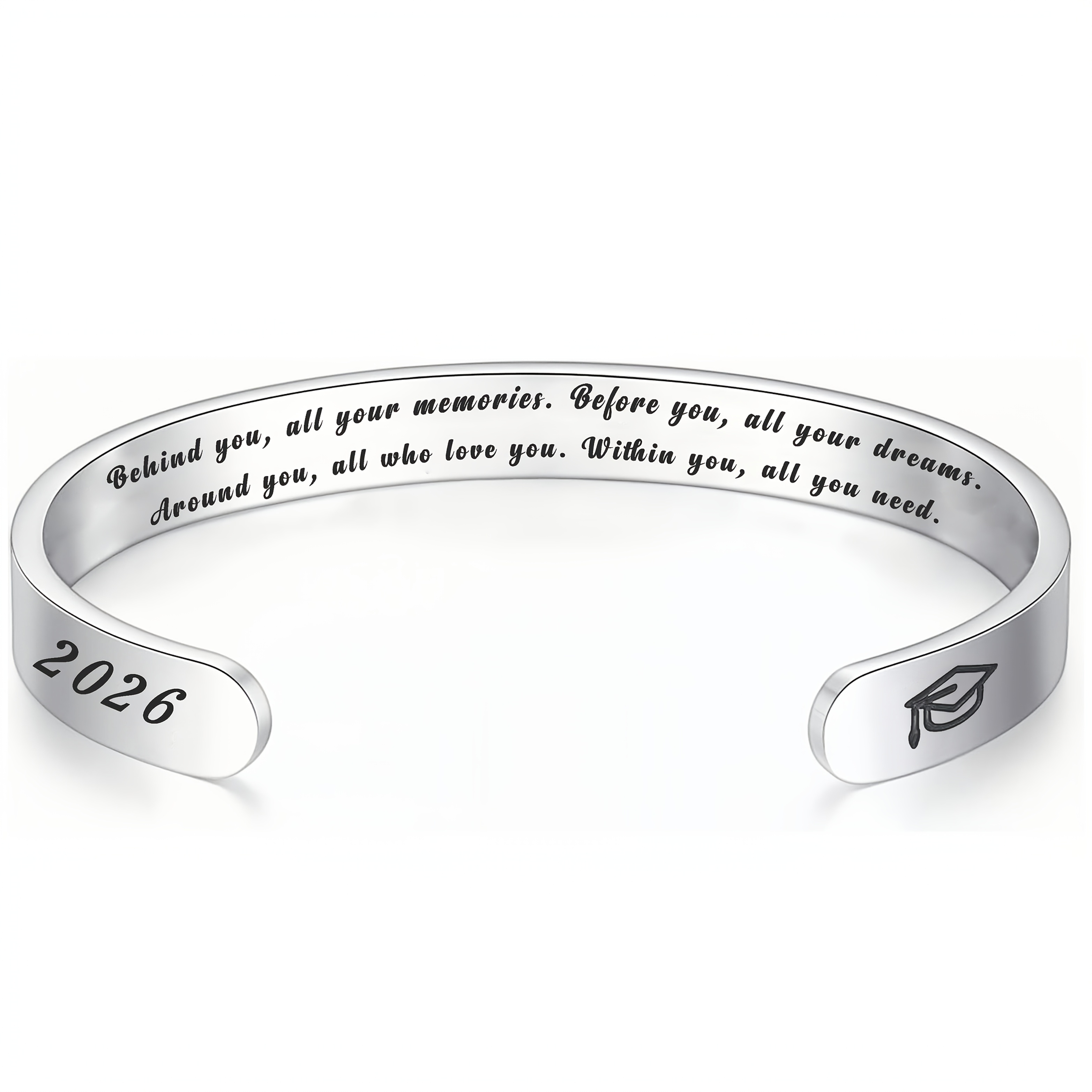 TEMU A Stainless Steel Bracelet For The Class Of 2026, Perfect As A Graduation Gift For Her. Ideal For High School In Grades 5 To 8, This Compass