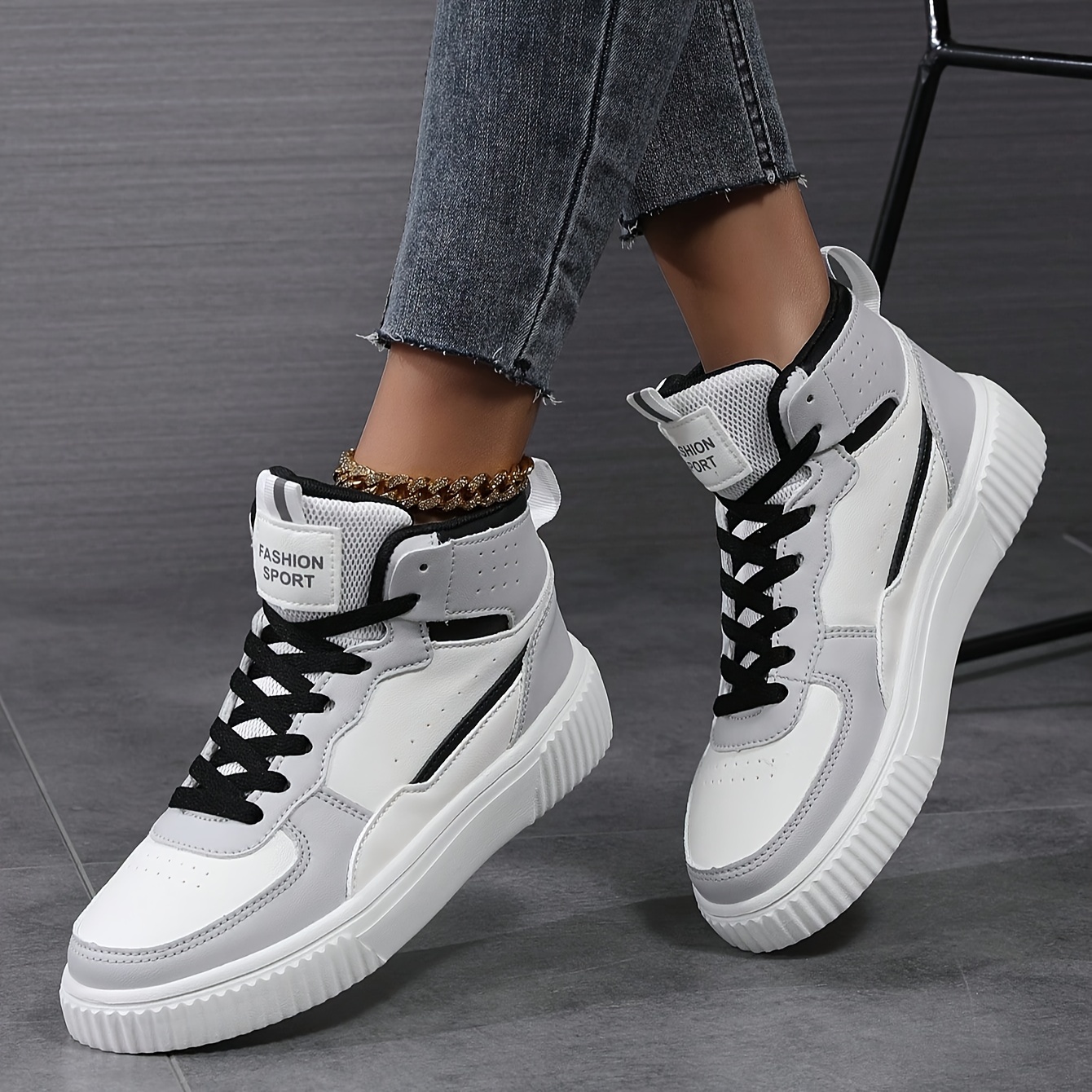ladies high top sneakers sold on Temu United States