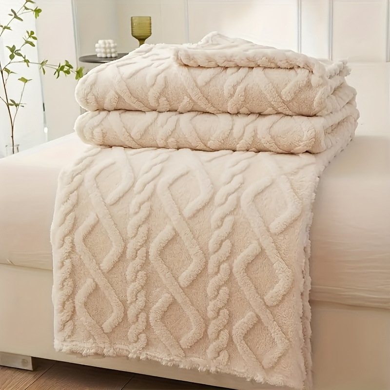 TEMU 1pc Oversized Blanket 80 * 90in, Nap Blanket Air Conditioning Blanket Sofa Cover Blanket Office Outdoor Camping Gift Blanket Bed Blanket Bedroom Room Decoration, Suitable For All