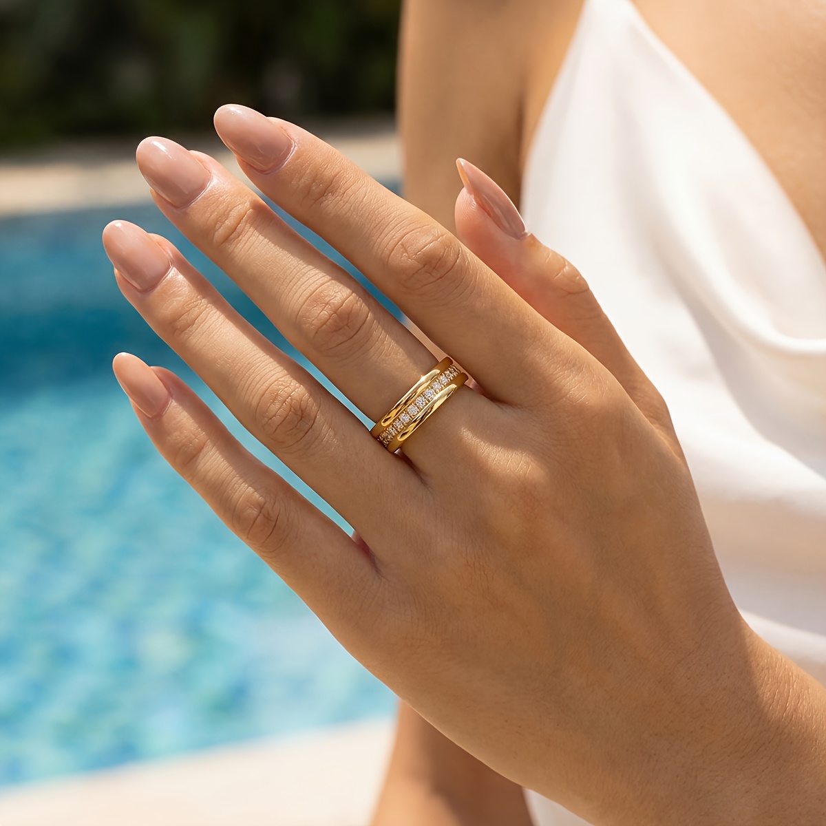 Women's Exquisite Single-Row Ring, Versatile Everyday Accessory