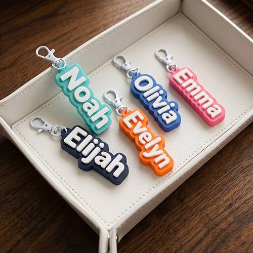 customized 1 personalized name letter keychain multipurpose keyring luggage gym bag backpack tag tumbler water bottle lunch bag accessory anti lost identifier birthday building favor gift for men women colleagues bes