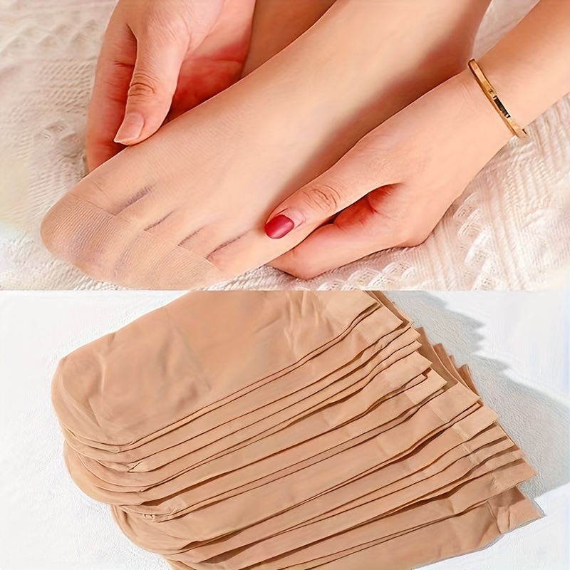 E-shop 10 Paar elegante durchsichtige Socken für Damen – Atmungsaktive & dehnbare Wadenstrümpfe, Polyester-Mischung, transparent, Strümpfe