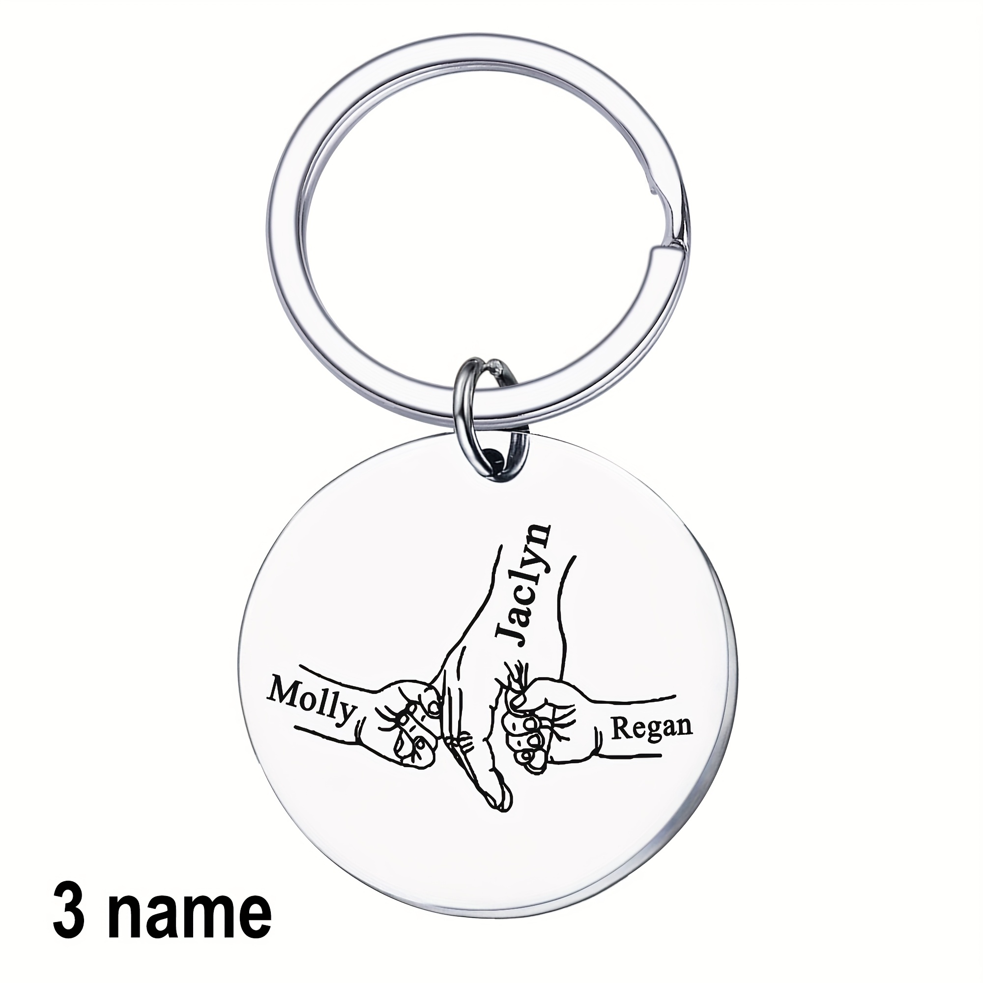 TEMU 1pc Molanxuan Personalized Stainless Steel Keychain – Custom Name Engraved Love Gift For , Mother’s Day, Or Special Occasions – Simple & Elegant