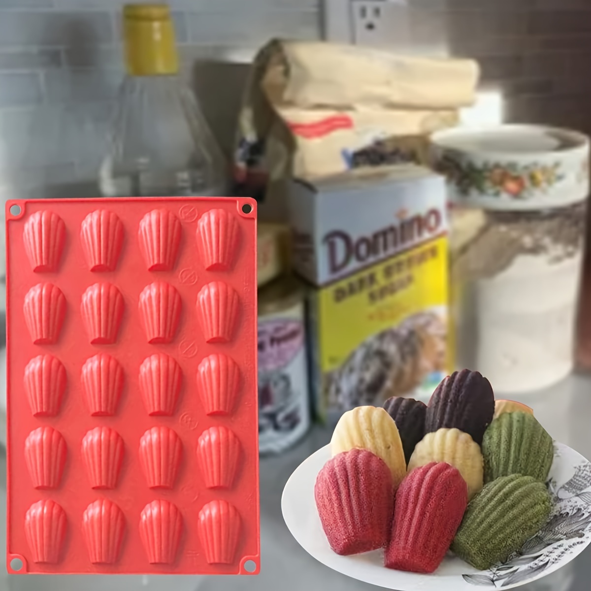 

2pcs Silicone Molds - 20 Cavity Shell-shaped Baking Pans For Clay-textured Desserts, & Easy To Clean, Home Baking Enthusiasts, Silicone Baking Molds