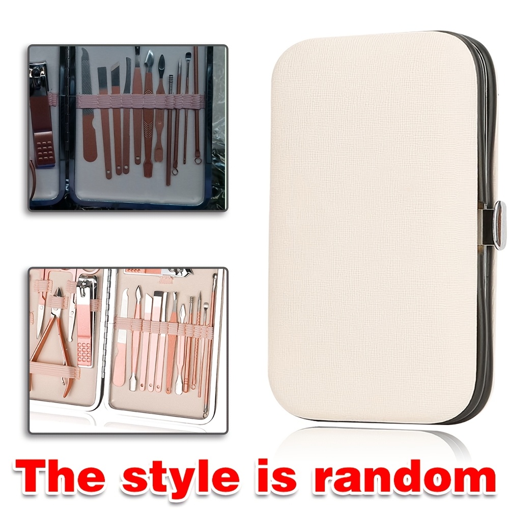 18pcs Rose Golden Nail Studio Set with Portable Storage Box