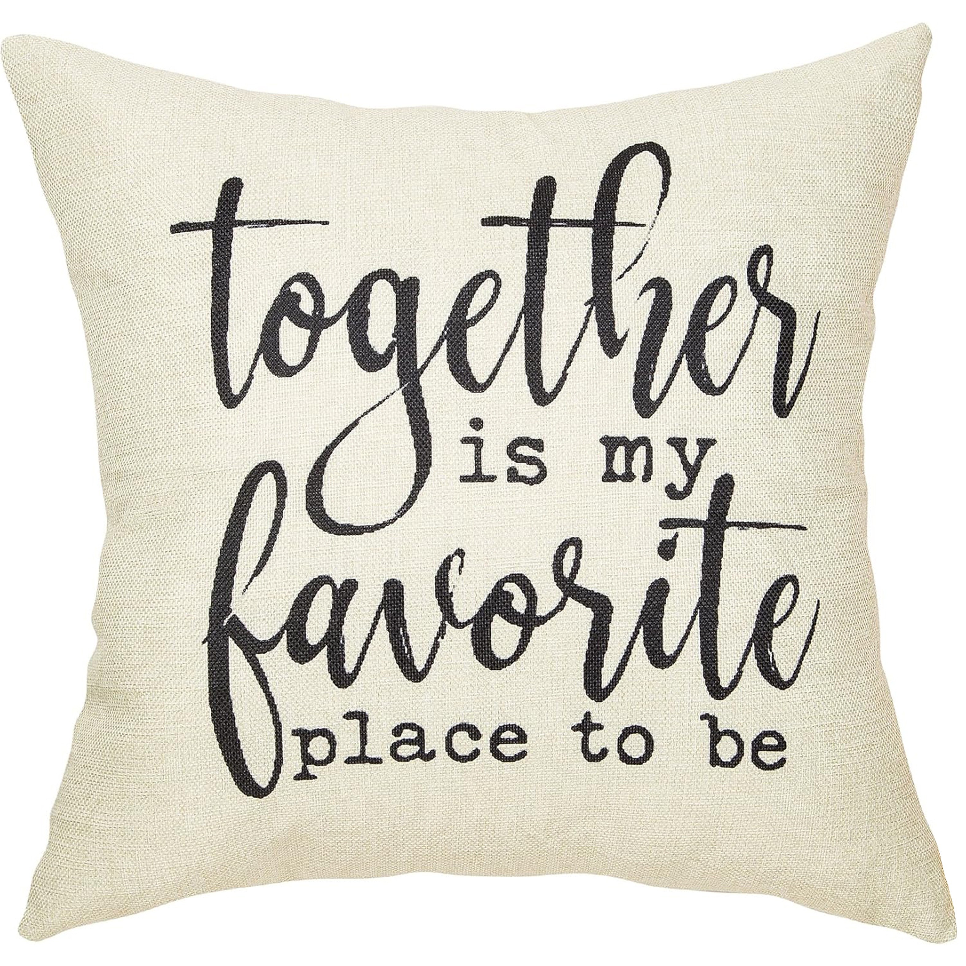 

Linen Throw Pillow Cover " Is Place To Be" - Farmhouse Decorative , Single-sided Print, Woven Rectangle Table Runner, Home Sofa Couch Decor Without Pillow Insert