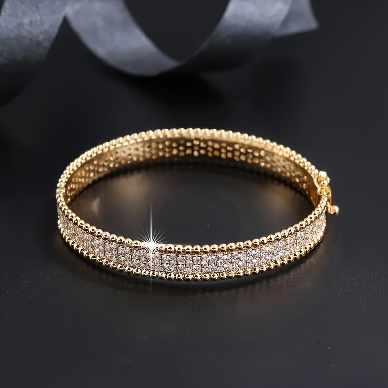

Fashion Bracelet Full Of Glitter Exquisite Zircon Bracelet Assorted Jewelry 925 Silver Material, Anniversary Gift For Women And Girls Clothing Accessories, Gift Box