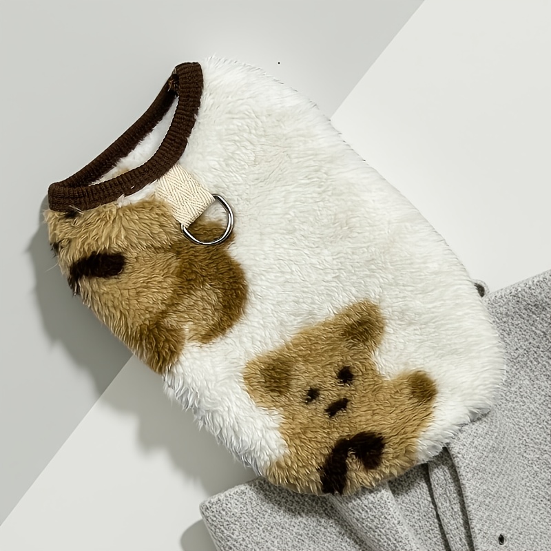 TEMU 1pc New Autumn And Winter Dog Clothes, Cute Little Plush Vest, Can Tow Pet Dog Vest