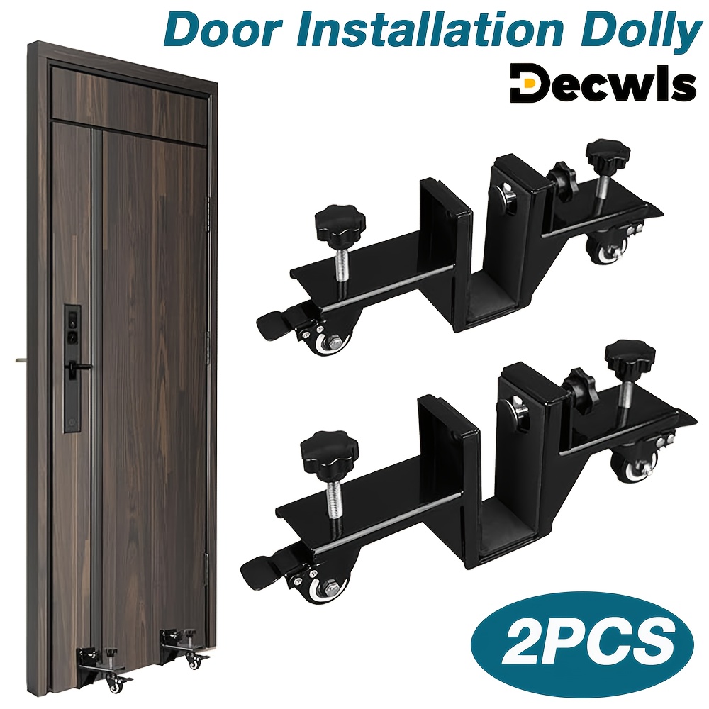 2pcs heavy duty door installation trolley kit door installation tool lifting trolley suitable for doors with a thickness of 5cm supports 100kg adjustable door panel lifting trolley assists in disassembly installation and moving of door panels