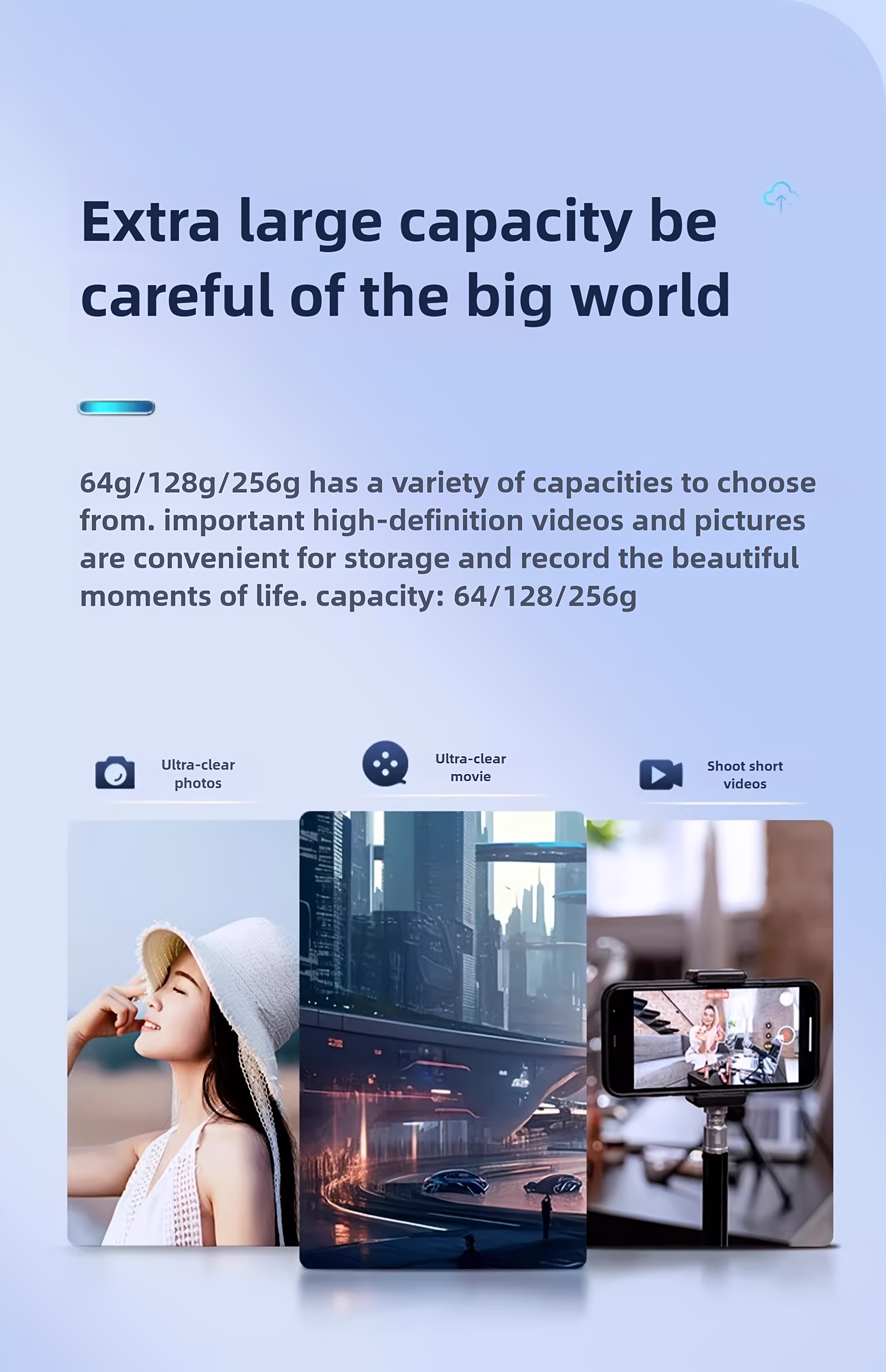Original HP U3 Micro SD Card 64GB 128GB 256GB Memory Card Class 10 Flash Card TF Memory Memory Card for CAMS Drones Samrtphone PC, Smartphone Storage, Drone Storage, Portable Storage, Highspeed Card, Fast Transfer Speed, Durable Flash, Storage Expansion, Content Creators, Tech Enthusiasts