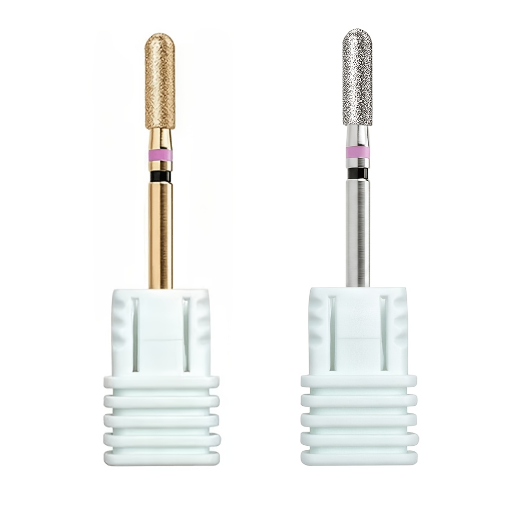 TEMU 2 Stk. LE-136 Rundkopf Eimer Nano Diamant Nagelbohrer, 2, Schaft Diamant Keratin Reinigungsbohrer, Runder Sicherheitskopf Keratin Vorbohrer zur
