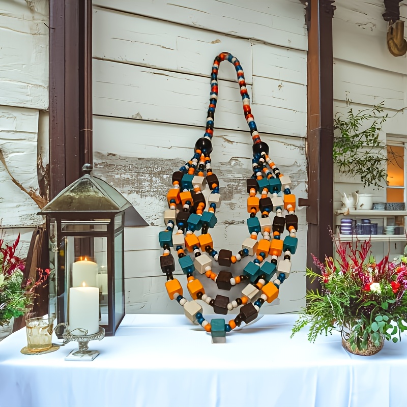 Boho Wooden Bead Necklace for Women