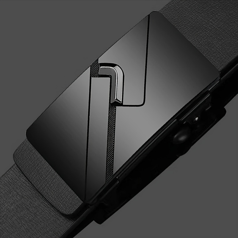 Men's Automatic Alloy Buckle Faux Leather Belt, Versatile Style