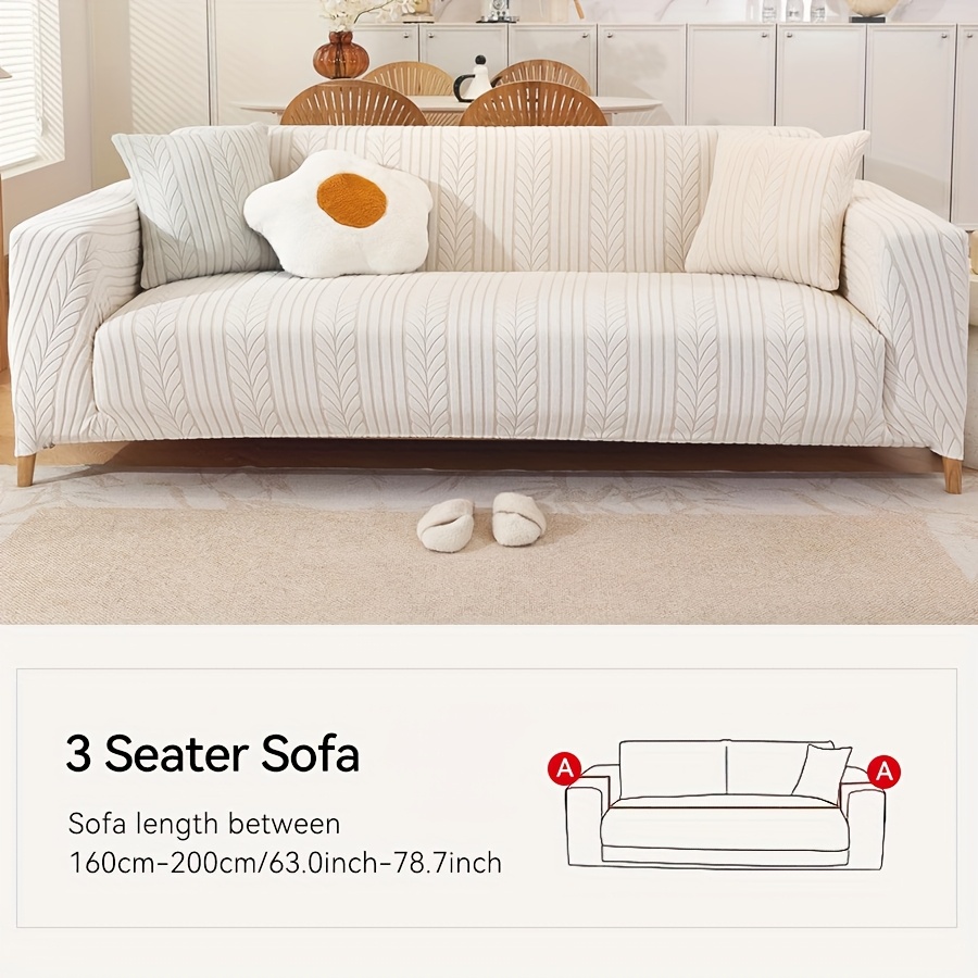TEMU 1pc Striped Sofa Cover - Washable, Elastic, Pet-friendly, Anti-slip Sofa Protection Pad, Suitable For -seater Sofas, Furniture Protection | | Durable Protection, Sofa Cover