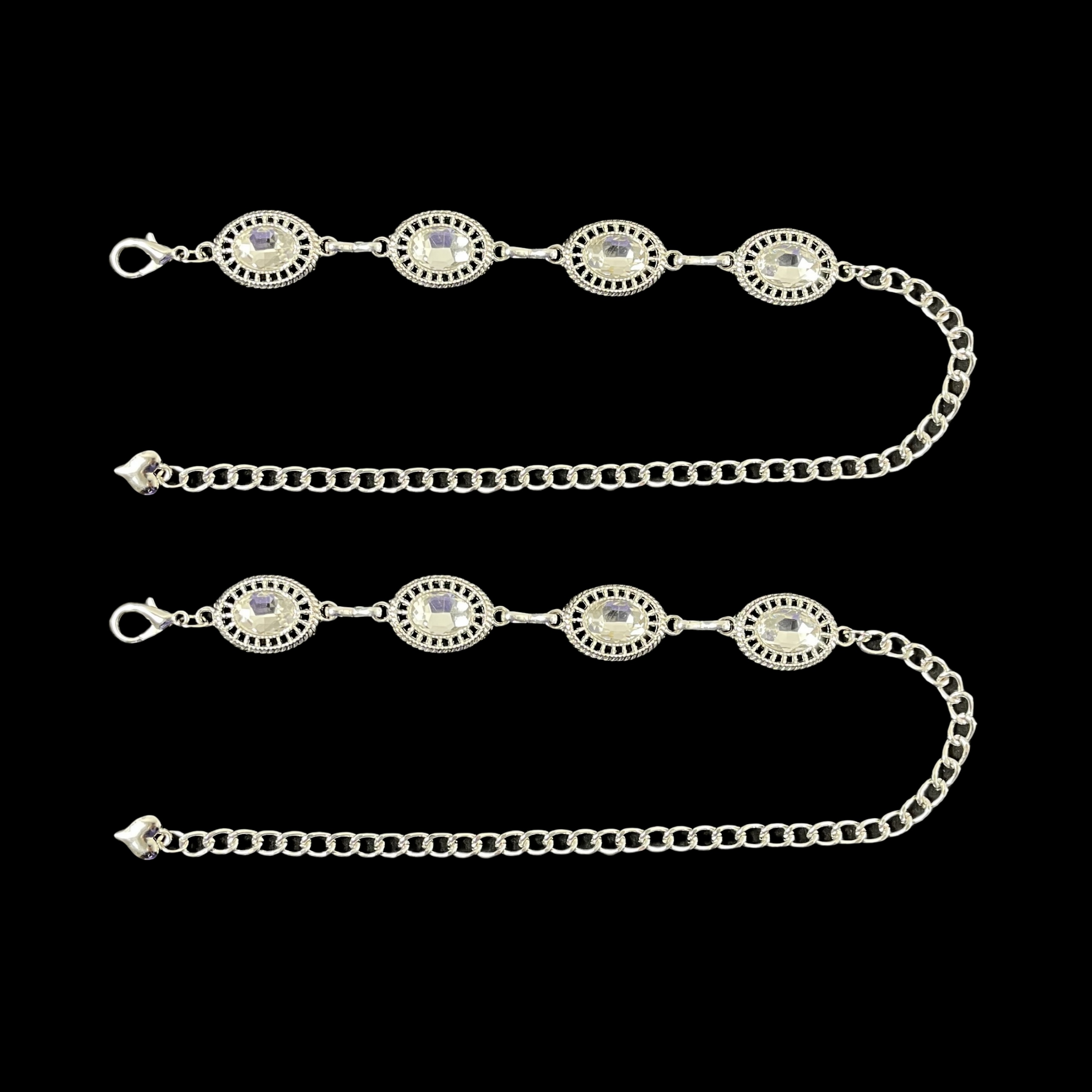 Image of 2pcs Of Fashionable Silvery Metal Shoe And Boot Chains, Multi-functional Fashion Chain, Suitable For Shoes And Boots And Decorative Holidays