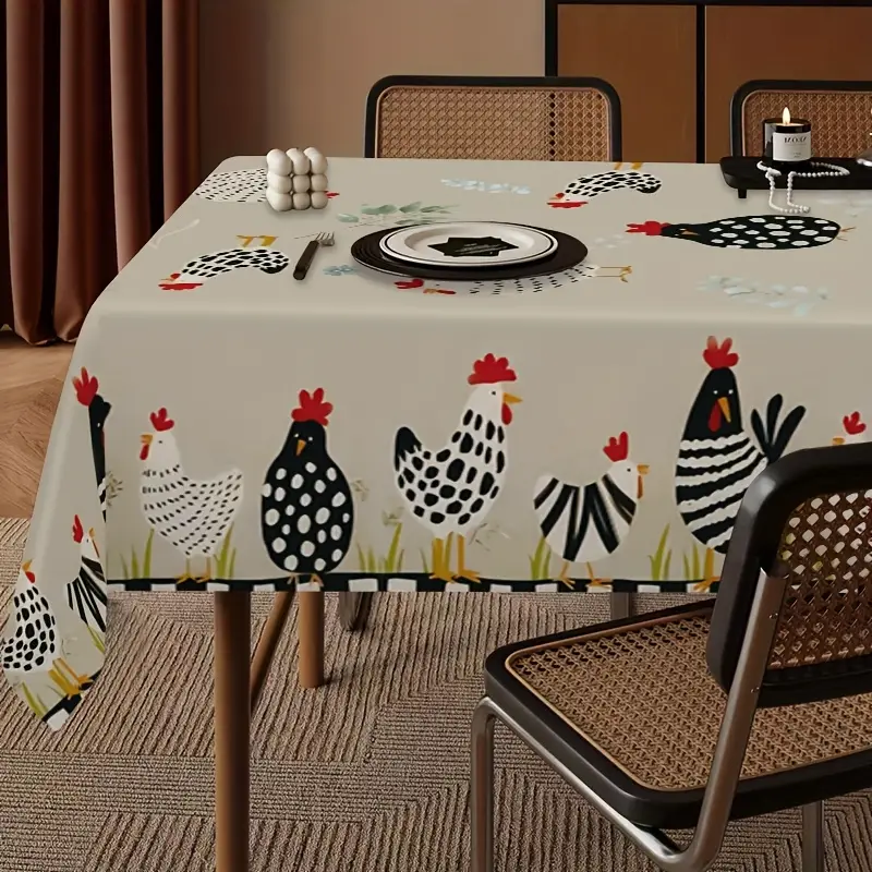 Und 1 Stück Tischdecke im Landhausstil mit *-Muster, Tischbezug, Esstischdeko, Küche, Party, Terrasse, Innen- und Außenbereich, Picknick, Hofparty, Raumdekoration