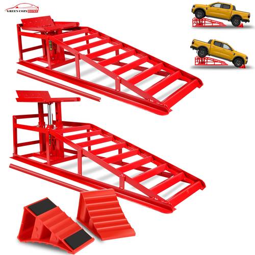 build heavy duty 5t hydraulic car ramp with non slip blocks adjustable height abrasion resistant steel construction portable garage lift for vehicle maintenance and repair