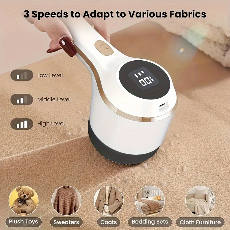 

Portable Rechargeable Fabric Shaver - 3- Adjustable Lint Remover For Clothes, Furniture & Carpets - Usb Charging, 800mah Battery, White & , Tool | | Adjustable , Lint Remover Fabric Shaver