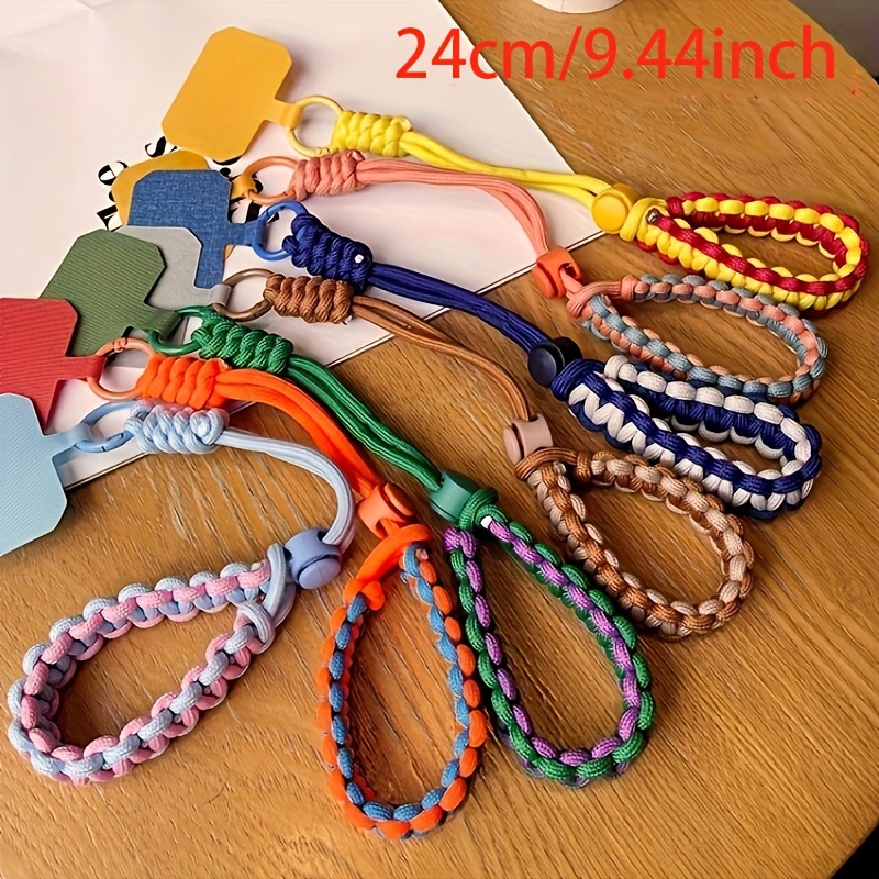   mobile phone lanyard adjustable wrist short pure handmade braided simple anti theft drop color matching     strong clip on pet camera shell universal ccd details 4