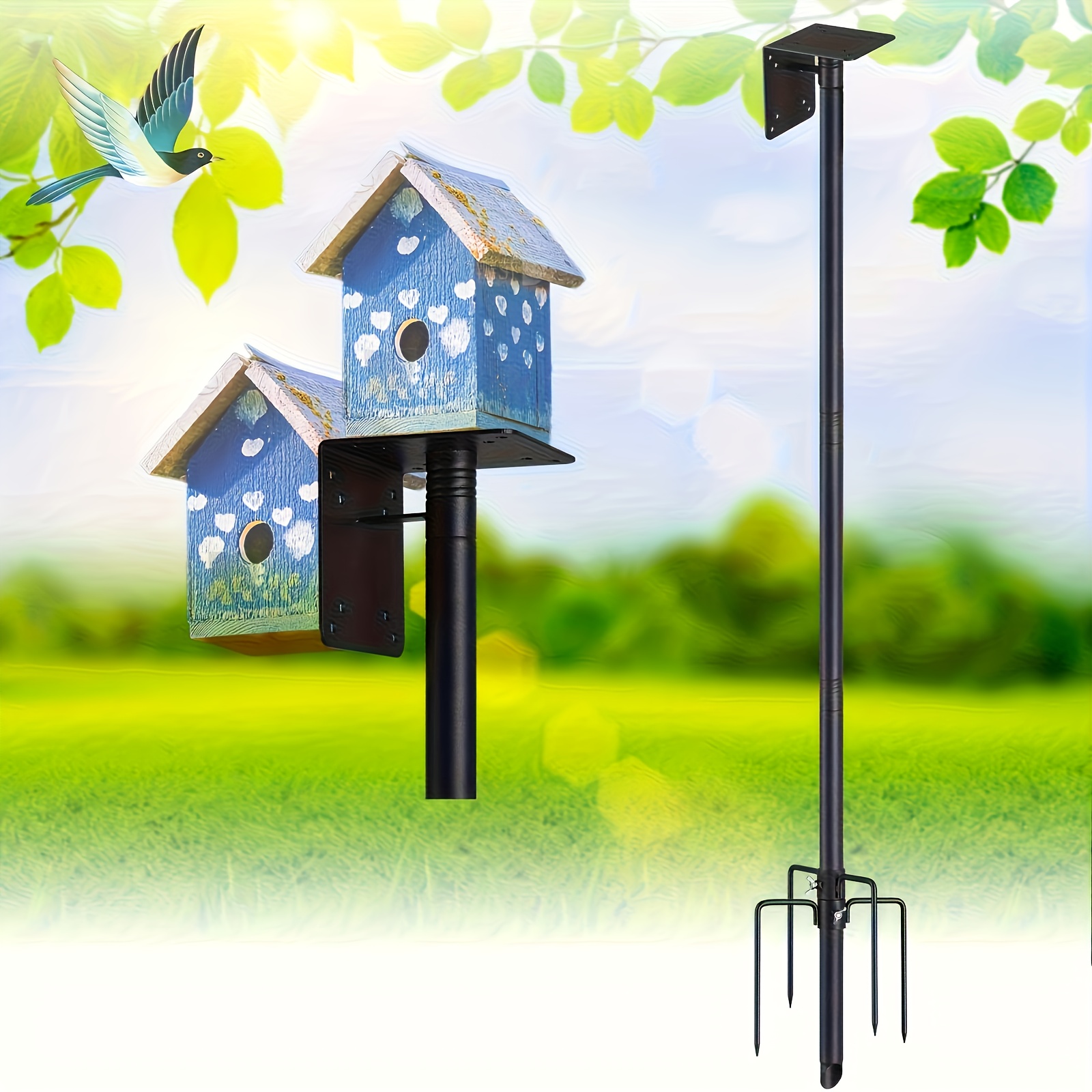 An Outdoor Bird Feeding Pole, A Sturdy And Durable 75-inch Bird Nest Stand With A 1.2-inch Diameter Metal Support, Suitable For Yard Gardens