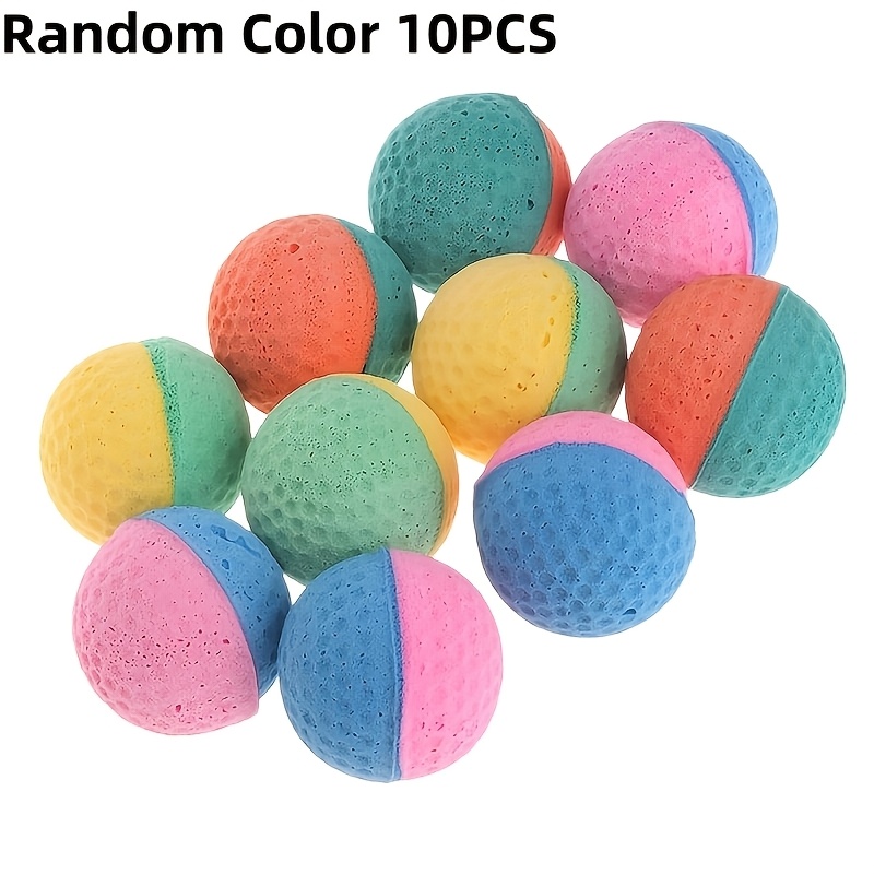 TEMU Lot de 6/10 balles jouets pour chat de couleur aléatoire - Jouet interactif pour chat, balle de pour jeu en solo pour chatons pour contre