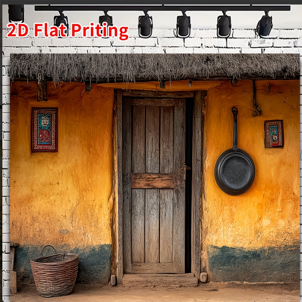 Photography Backdrop 2D Flat Boho Rural Cottage Tapestry