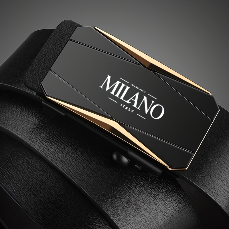 TEMU Pattern, Men's Fashion Pu Belt, Automatic Alloy - With Jeans And Outdoor Outfits