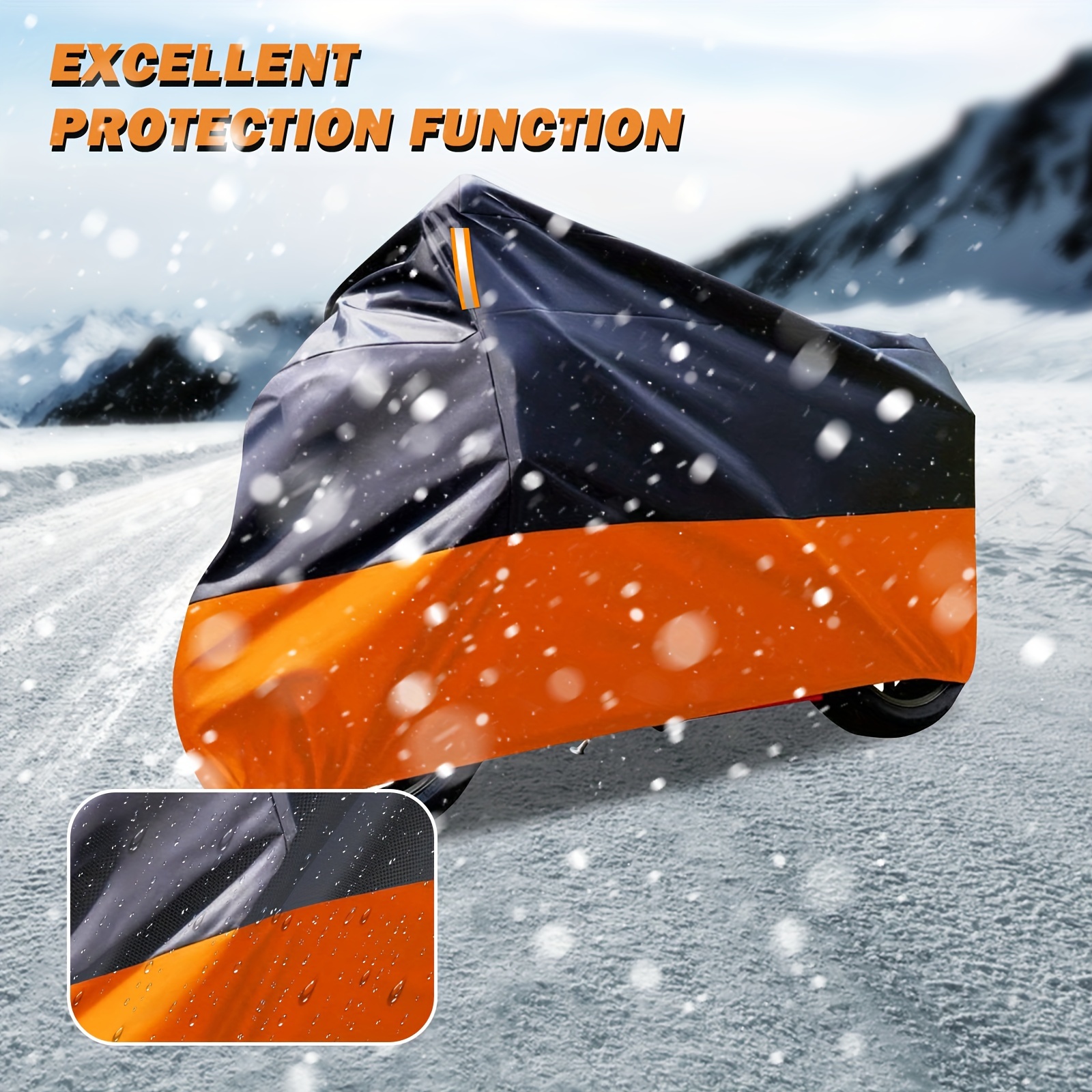 Tokept Motorcycle Cover, All-Season Waterproof Outdoor Sun Protection Fit Up To 96 Inch Harley-Davidson Honda Suzuki Kawasaki Yamaha (XL Black&Orange), Vehicle Covers - Canada